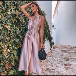 NWT ZARA MINK SATIN DRESS